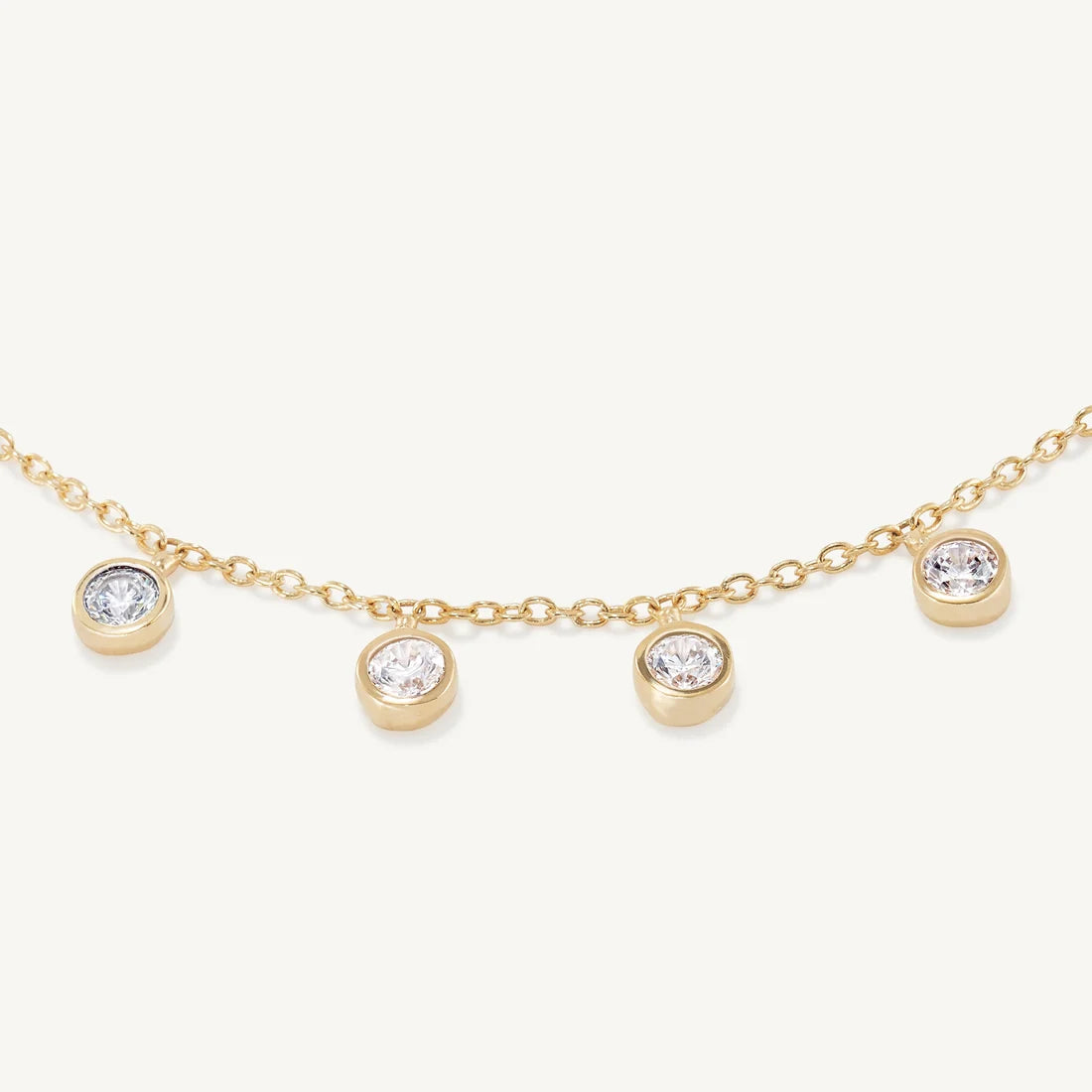 PAVE ORSAY CHARM BRACELET - Gold/White Topaz