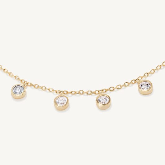 PAVE ORSAY CHARM BRACELET - Gold/White Topaz