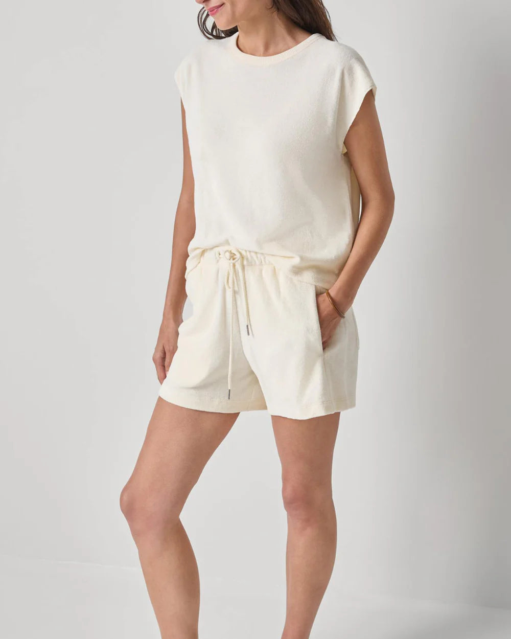 Terry Boxy Sleeveless Top