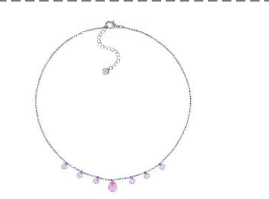 Rose Silver Tone Necklace