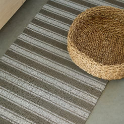 Chilewich doormat Boardwalk Stripe Shag Mats - Walnut