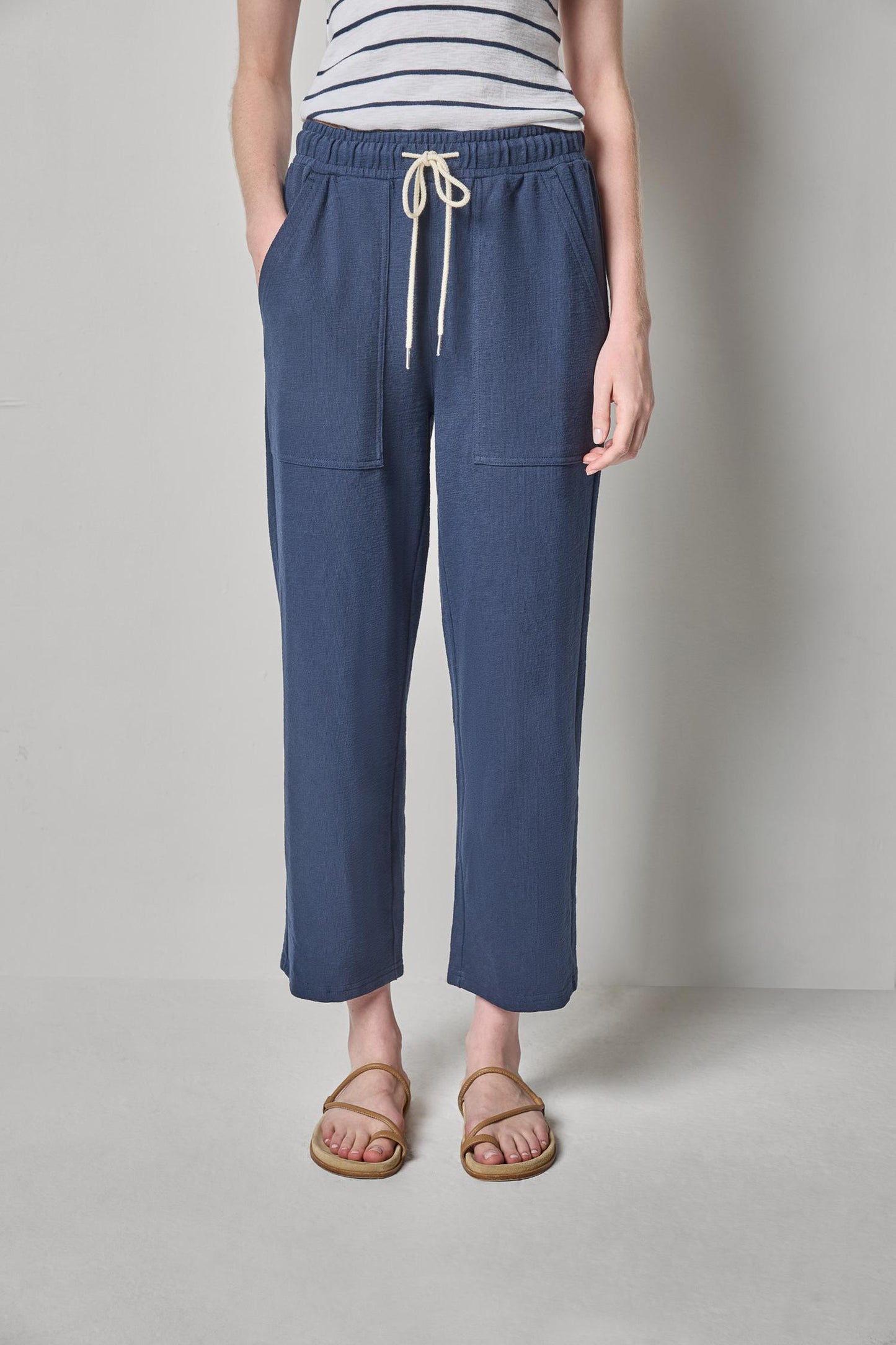 Textured Terry Pant - Navy