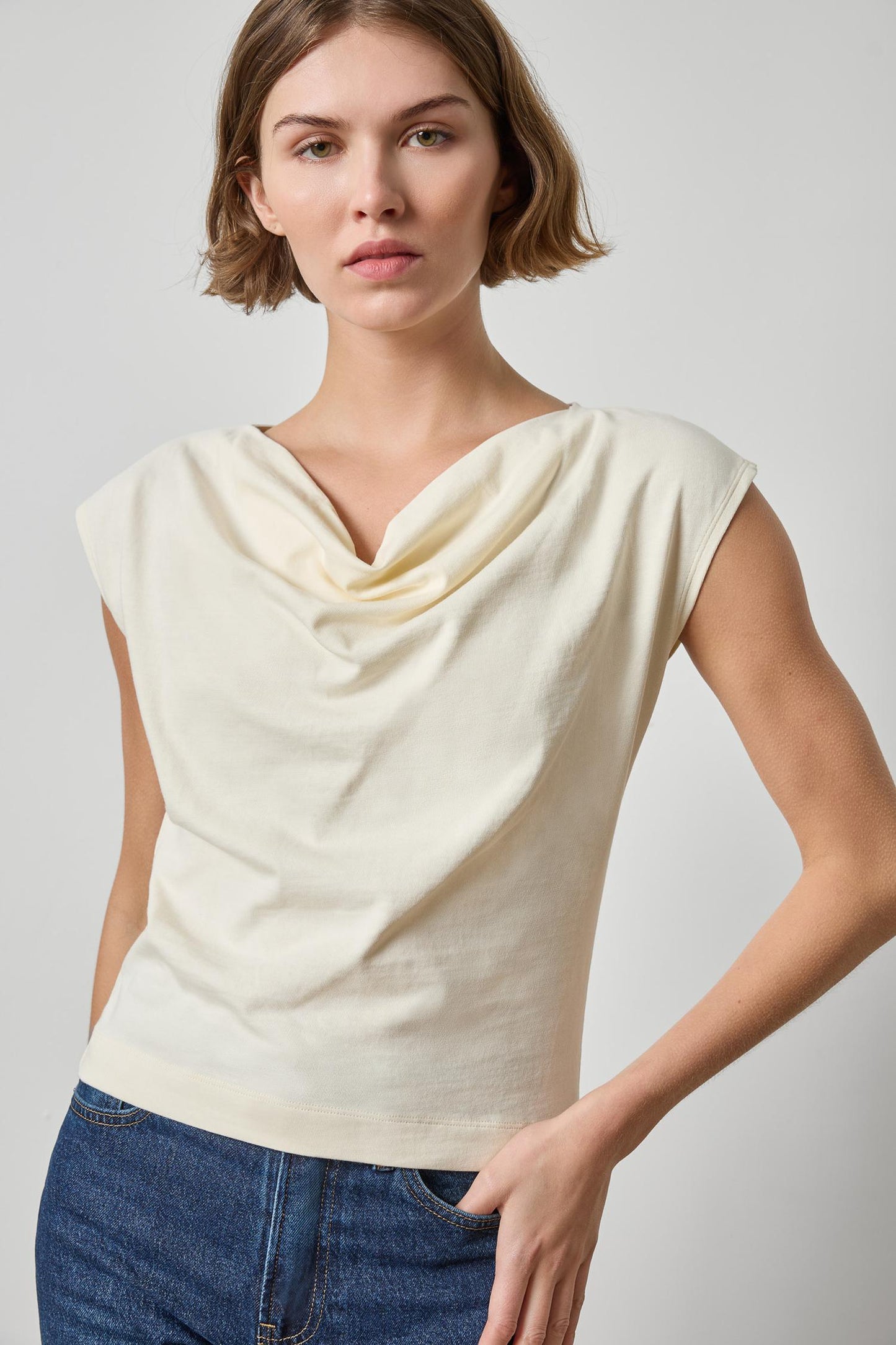 Drape Neck Wedge Top - Rope