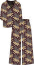 Printfresh Bagheera Eco Satin Wildest Dreams pajama set in Raisin