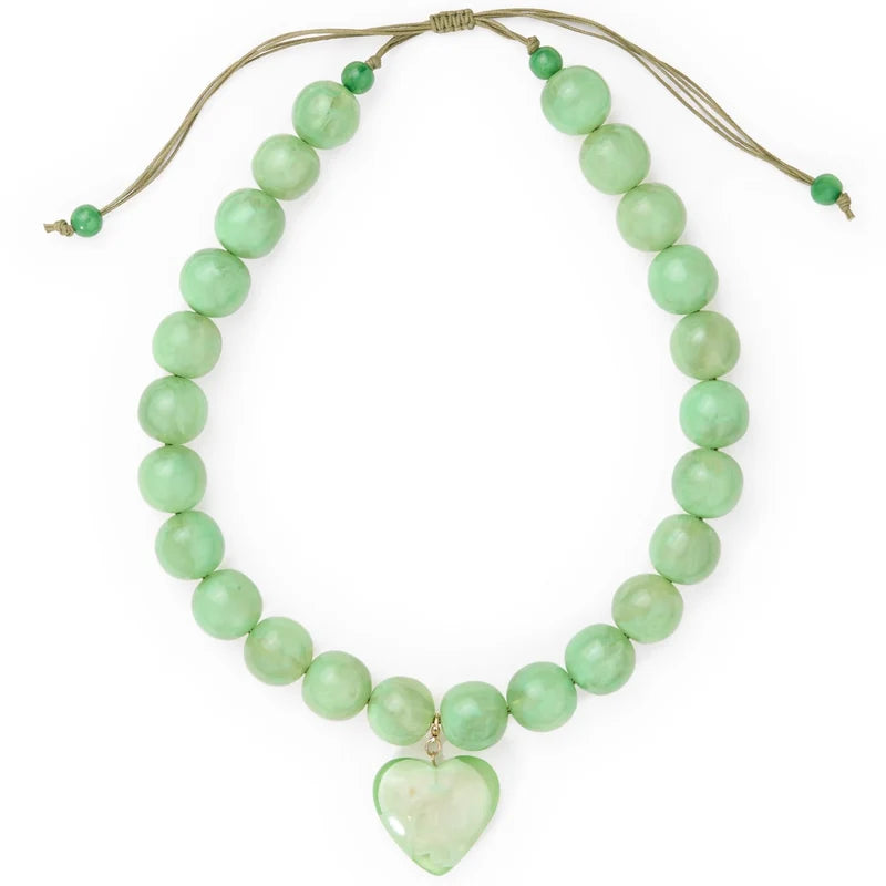Emery large round resin necklace – Mint