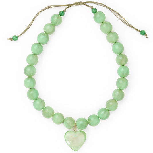 Emery large round resin necklace – Mint