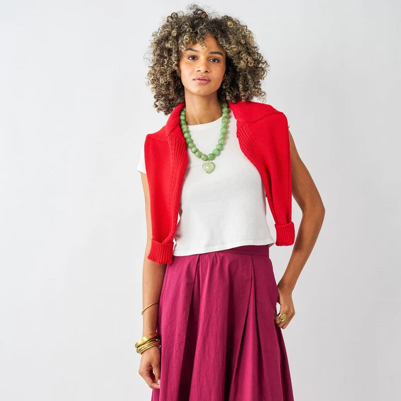 Emery large round resin necklace – Mint