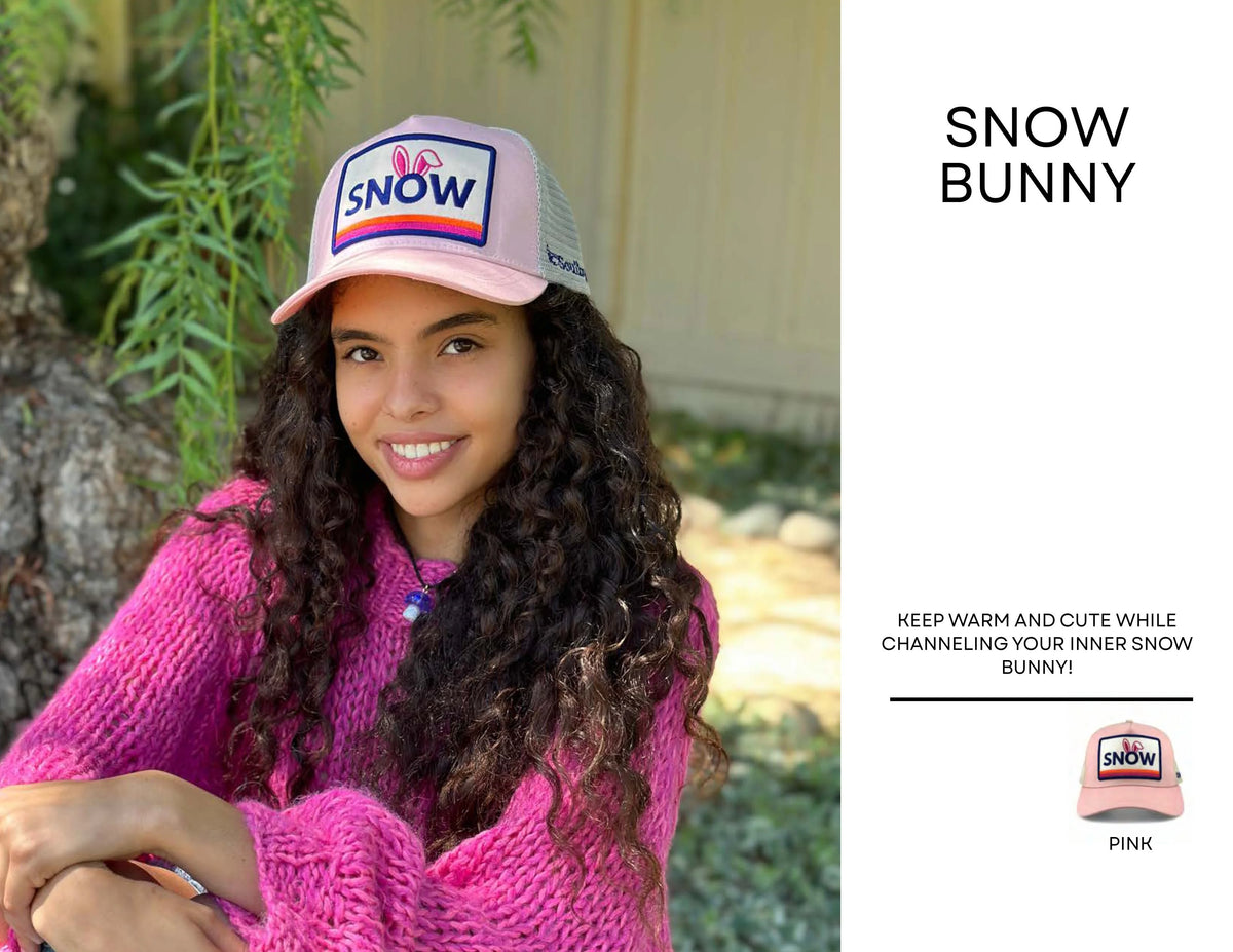 Snow Bunny Trucker Hat - Pink