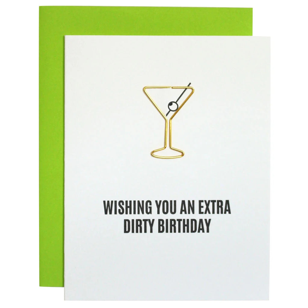 Extra Dirty Martini Birthday - Paper Clip Card
