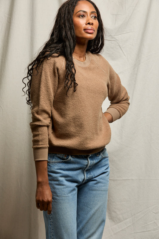 Ziggy Inside Out Fleece Long Sleeve Shrunken Crewneck Sweatshirt