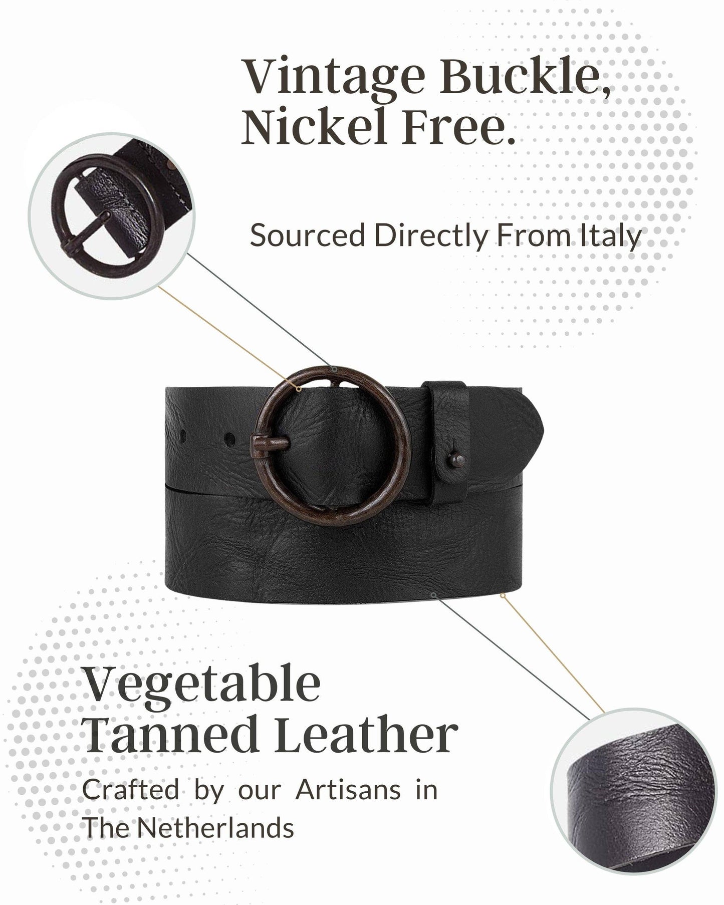 Pip | Vintage Full-Grain Leather Belt for Women