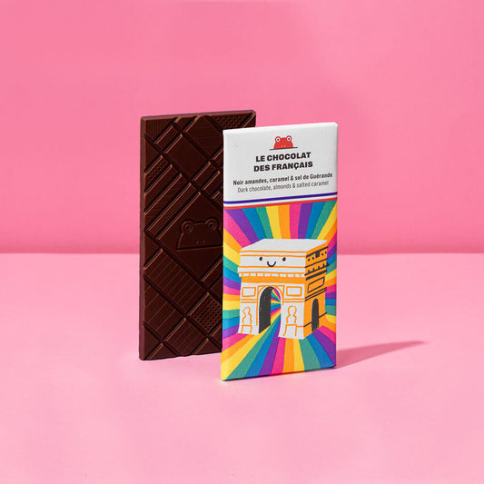 Choc des Français Dark Chocolate Bar with Almonds & Salted Caramel