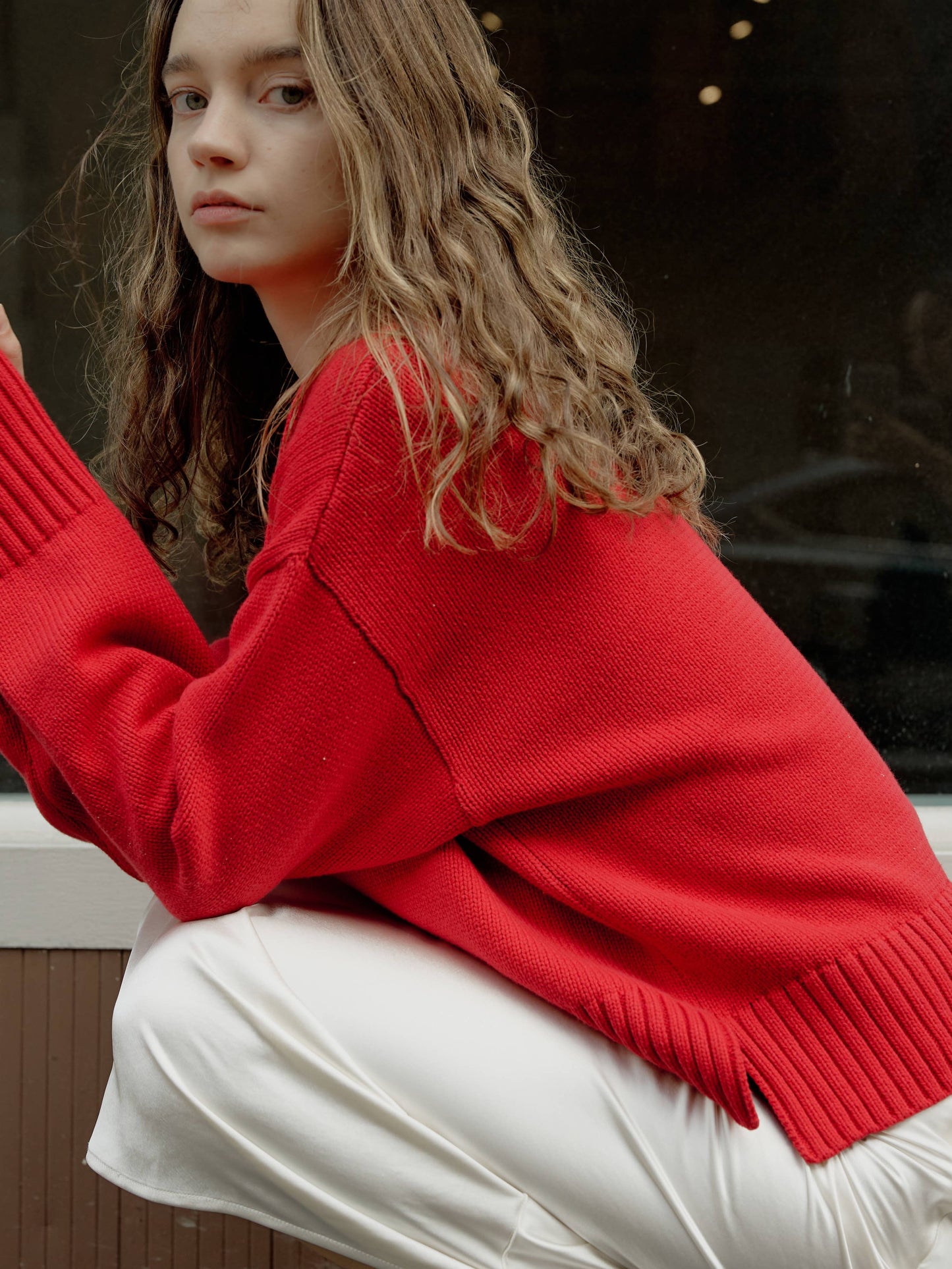 The Asher Sweater | Oversized Cropped Sweater: Yellow / MEDIUM