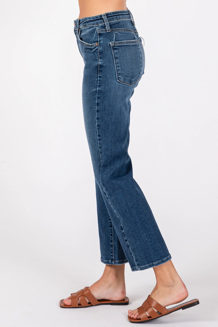 Venice Mid Rise Straight Jean - Dark Wash