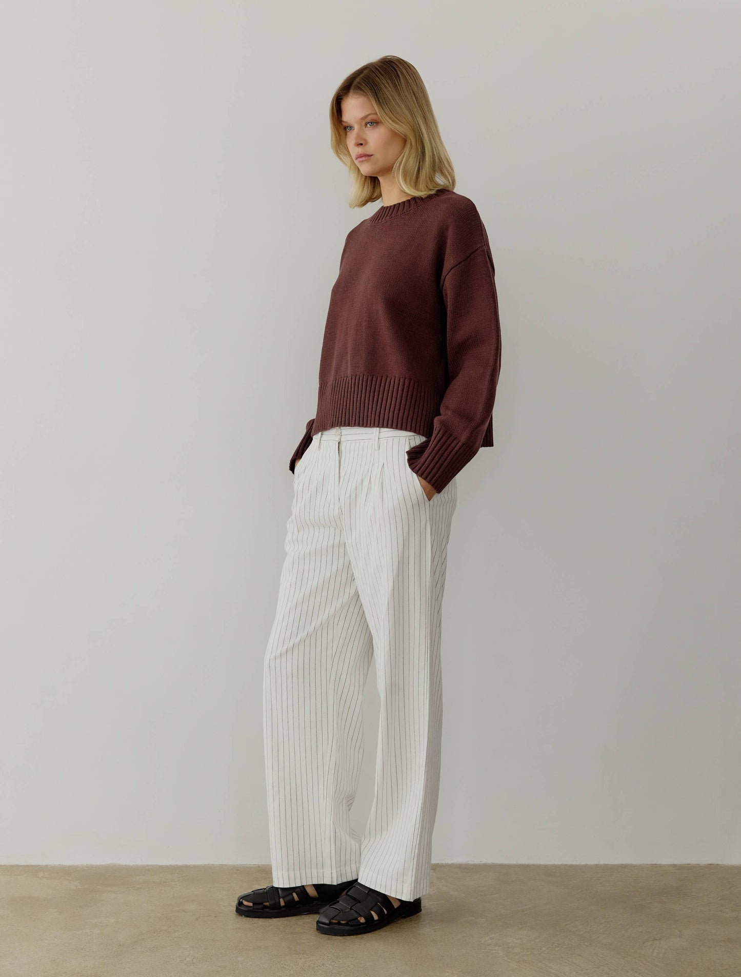 The Asher Sweater | Oversized Cropped Sweater: Yellow / LARGE