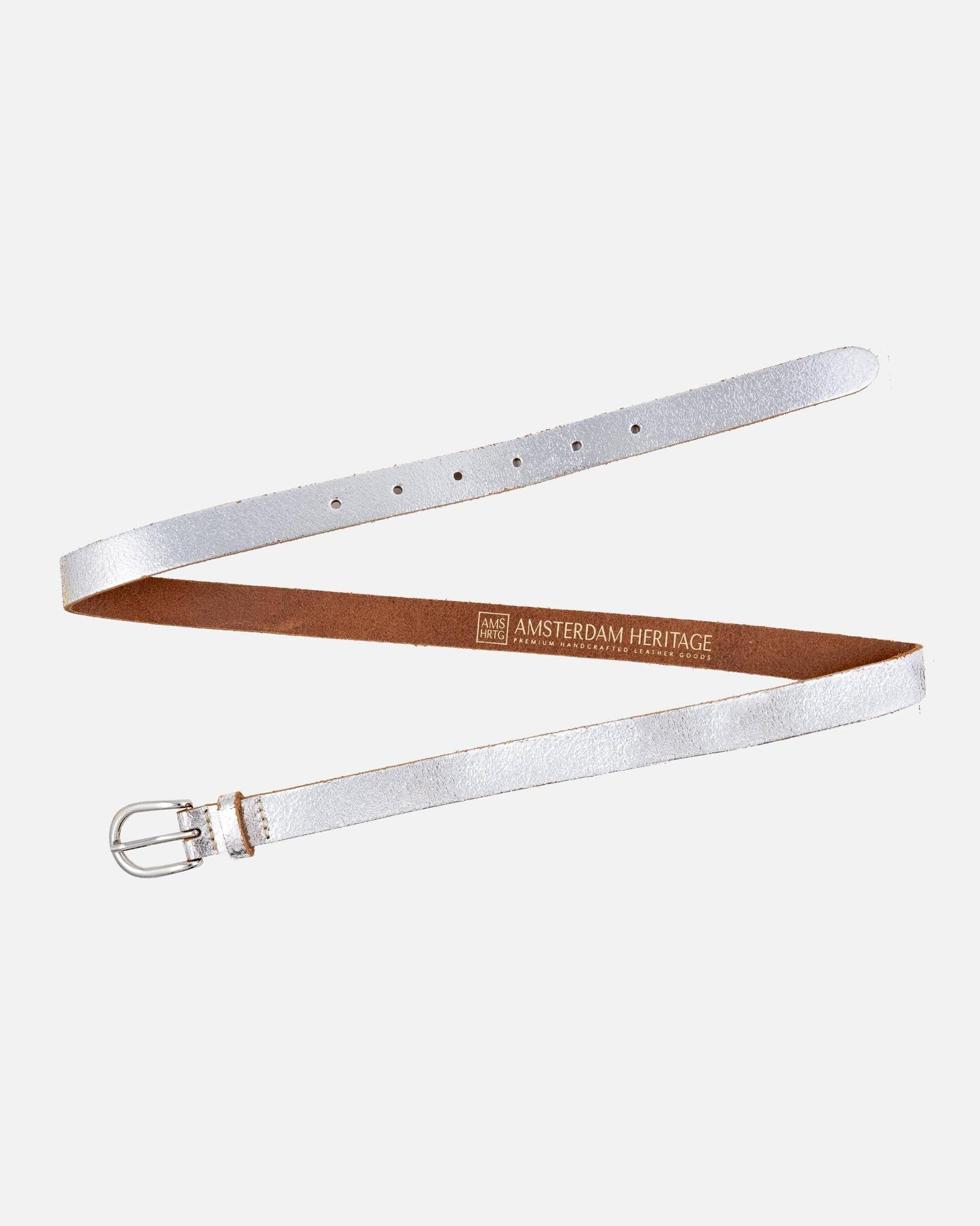 Eva | Metallic Skinny Fun Full Grain Leather Belt Women