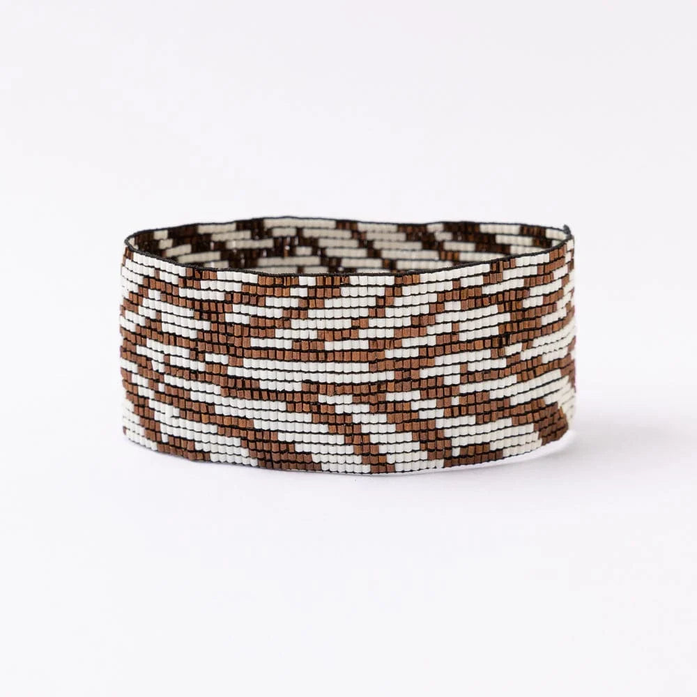 Brooklyn luxe beaded stretch bracelet – Zebra print
