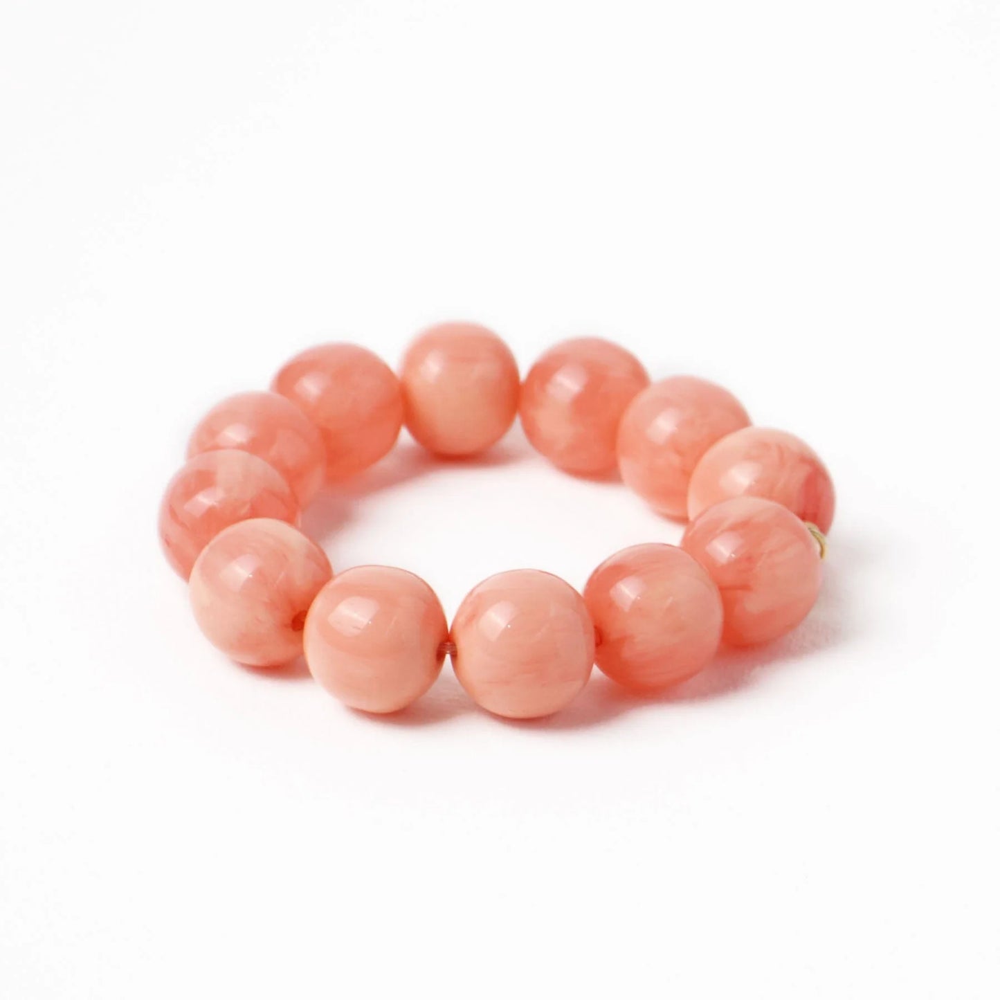 Cece large resin bead bracelet coral