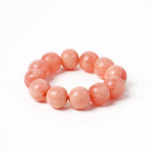 Cece large resin bead bracelet coral
