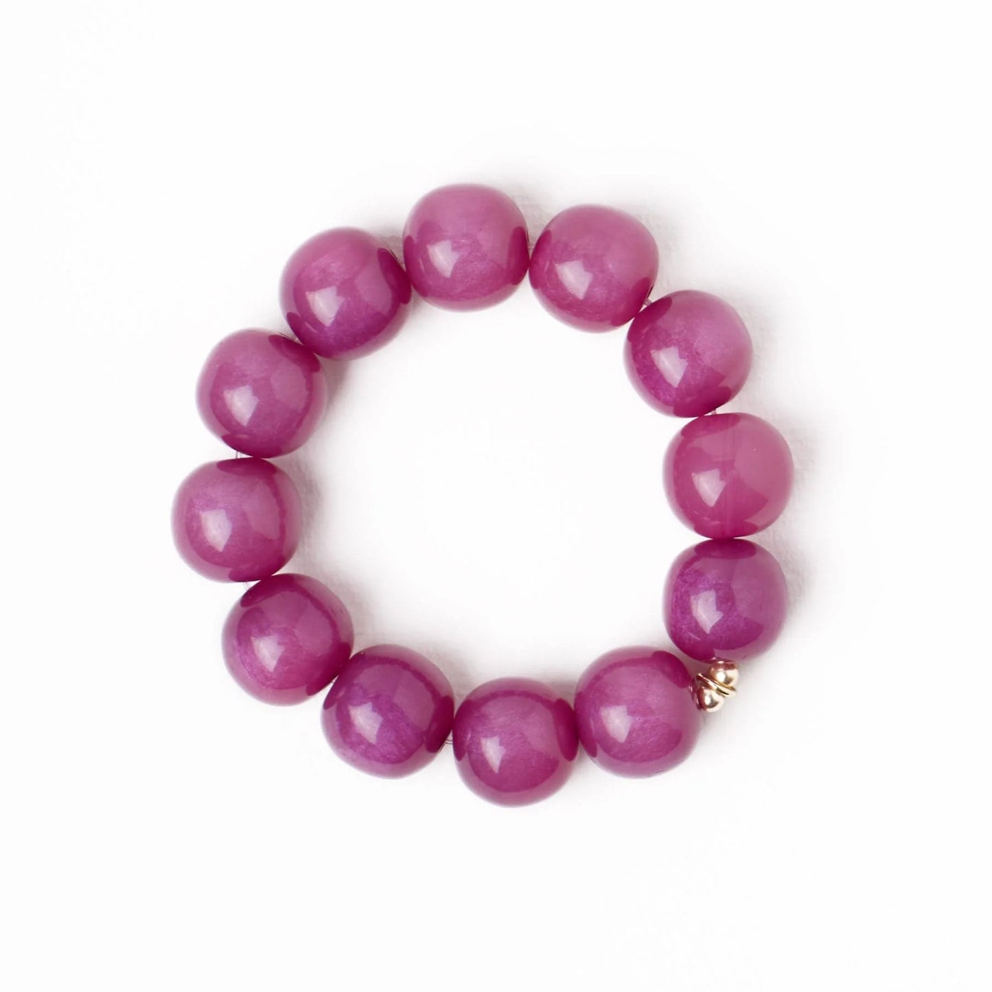 Cece large resin bead bracelet purple