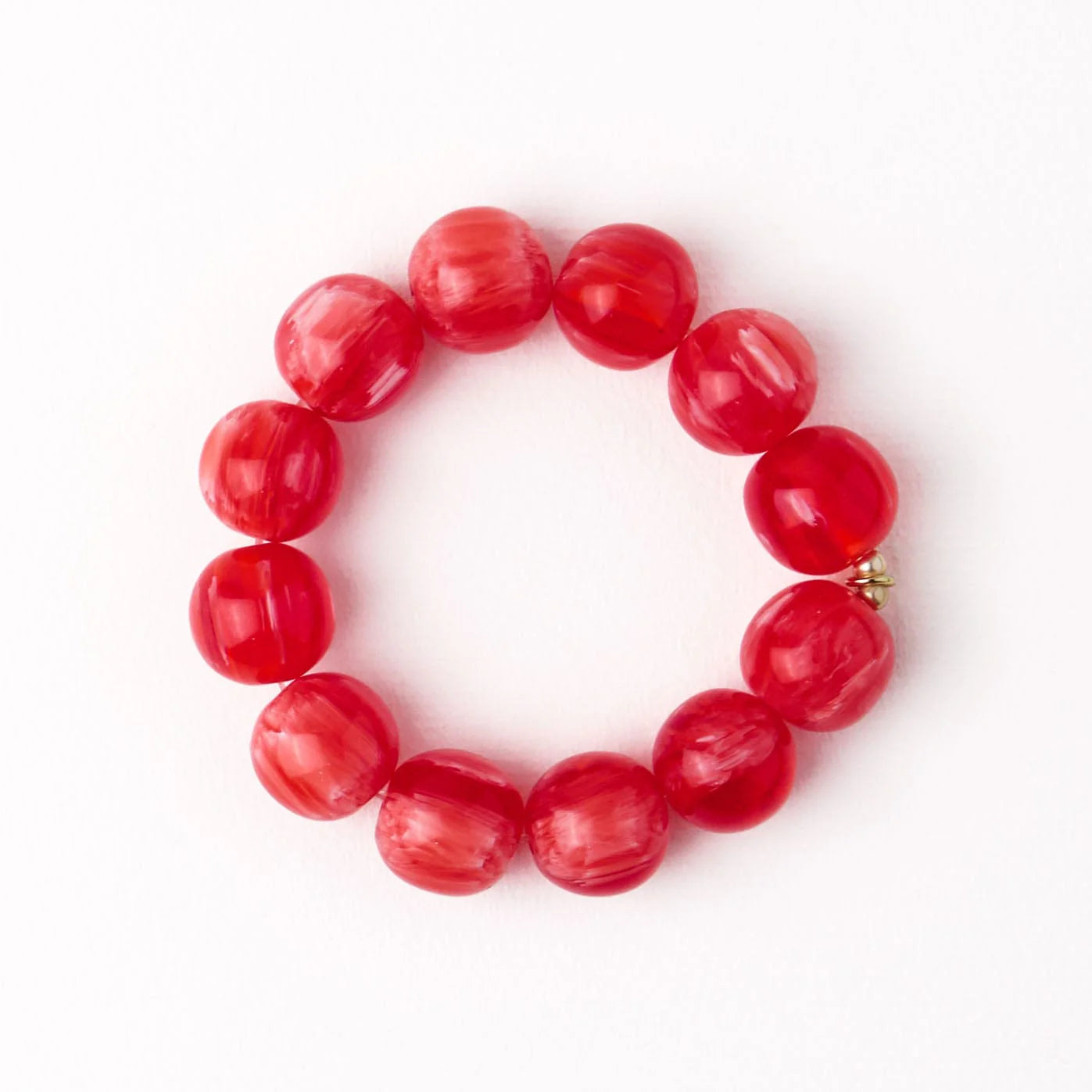 Cece large resin bead bracelet red