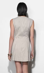 Zora Canvas Stripe Button Down Mini Dress