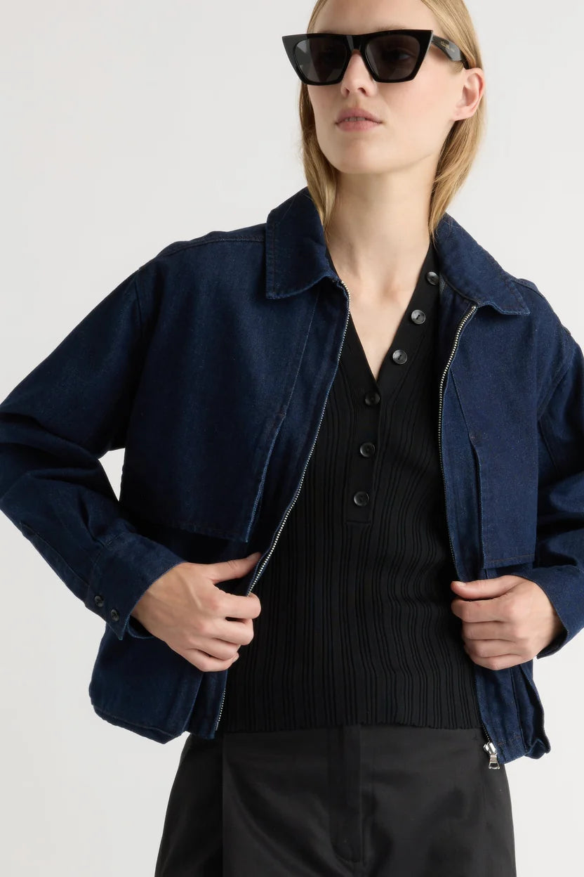 Cooper Denim Bomber Jacket