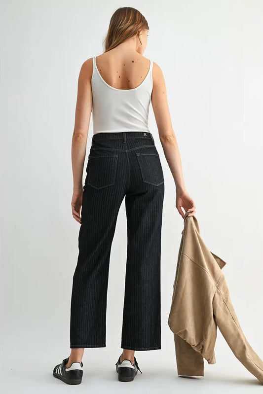 Paola Striped Wide Leg Jean