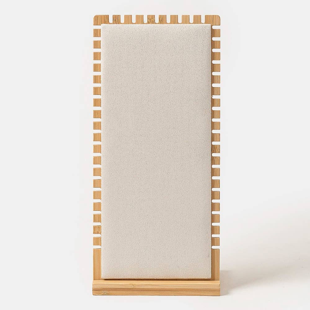 Elongated Wooden Rectangle Jewelry Display Stand