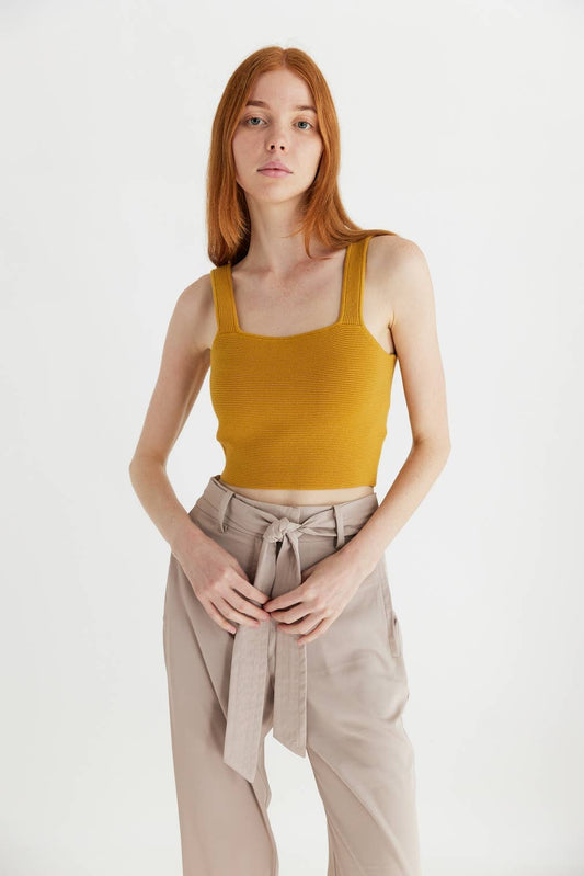 The Kailee Top: MUSTARD / SMALL
