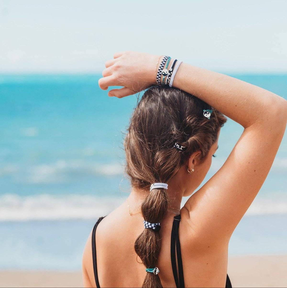 "Balance" Black & White Yin Yang Hair Tie Bracelets
