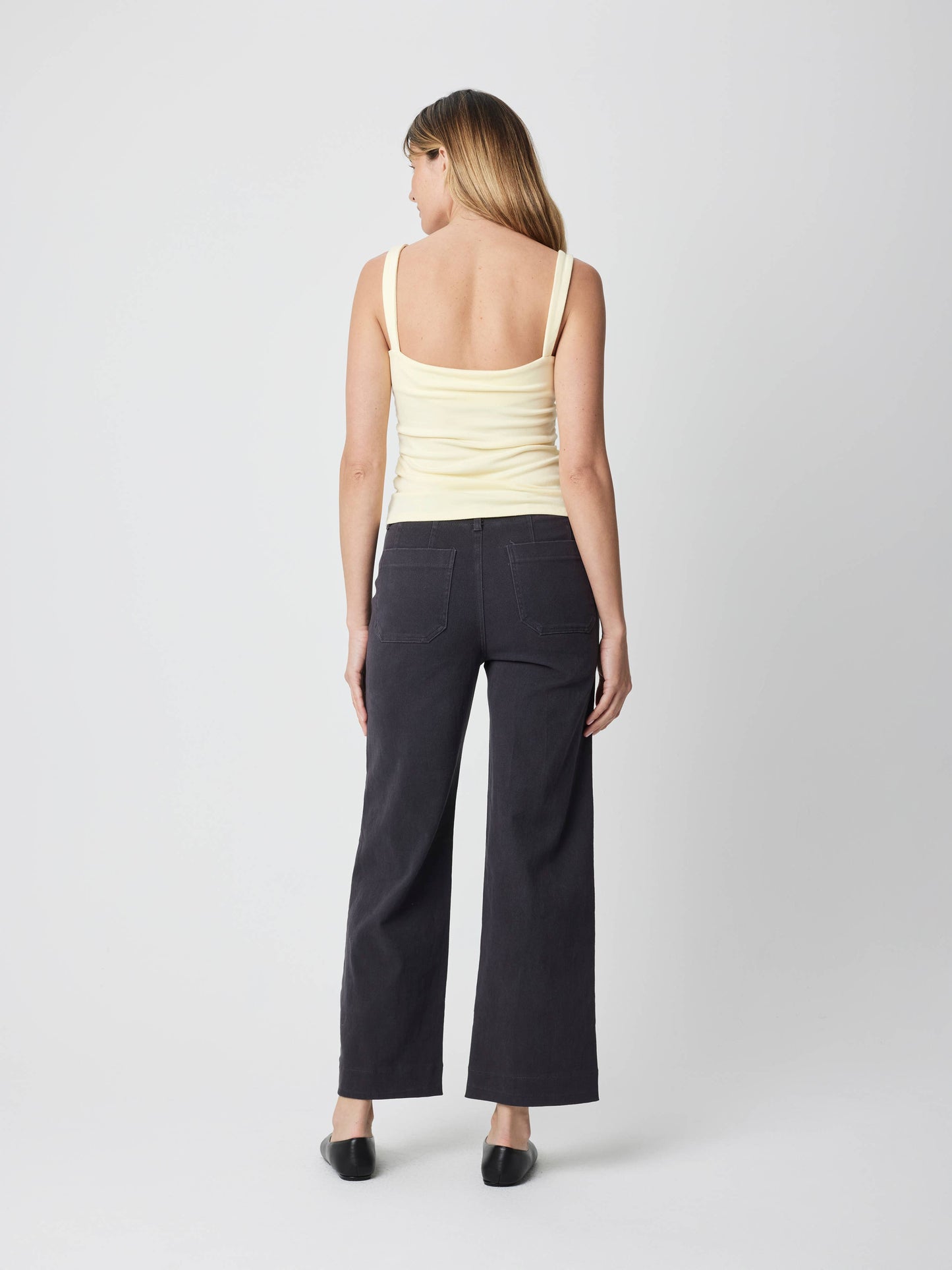 The Mabel Top | Ruched Side Knit Tank Top: BLUE / MEDIUM