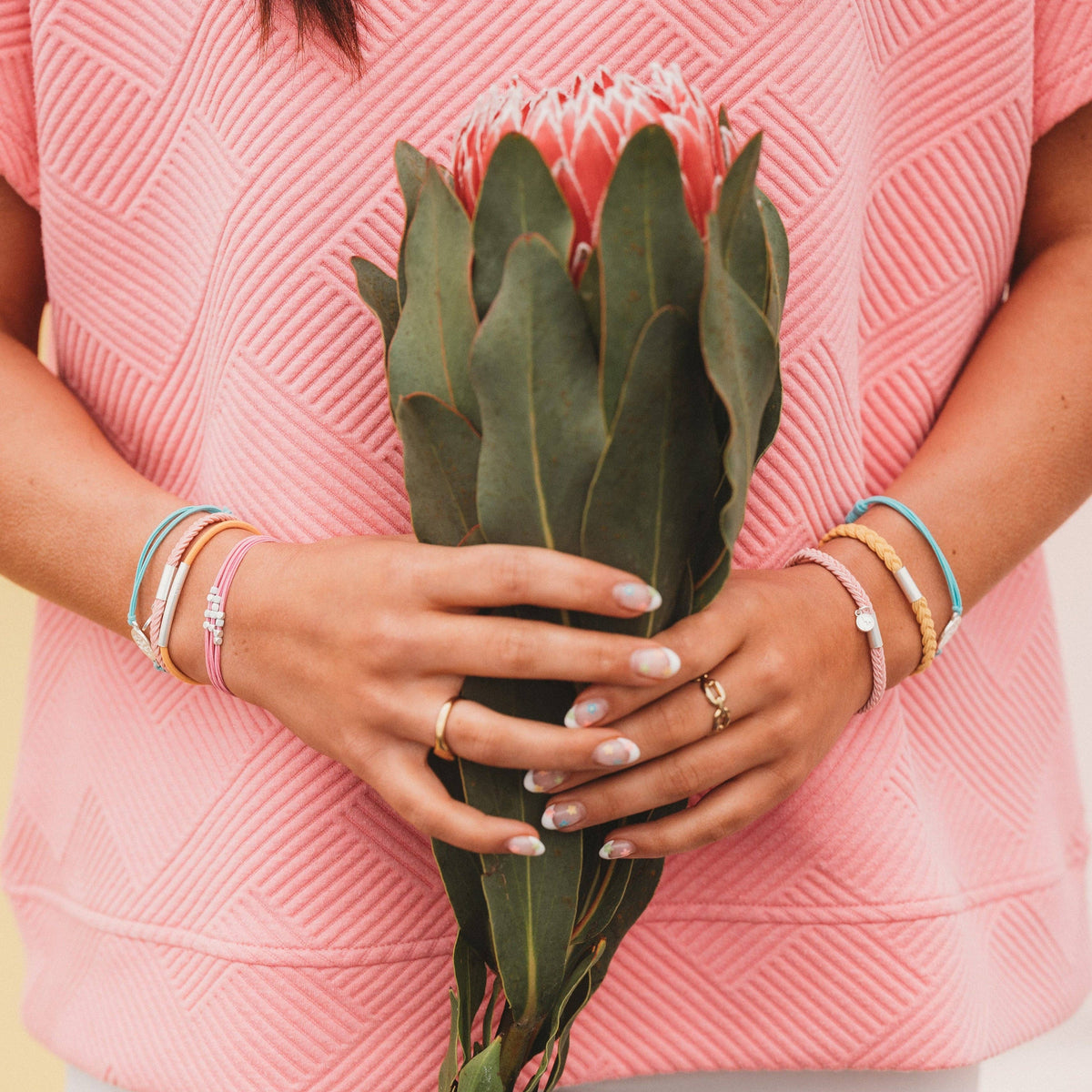 "Embrace" Bright Pastels with Silver Sea Turtle Charm Hair Tie Bracelets