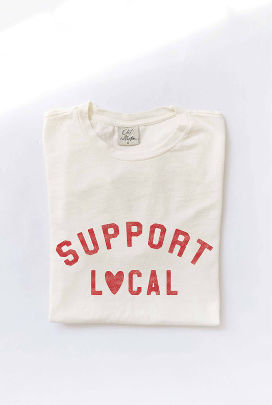 SUPPORT LOCAL Mineral Washed Graphic Top