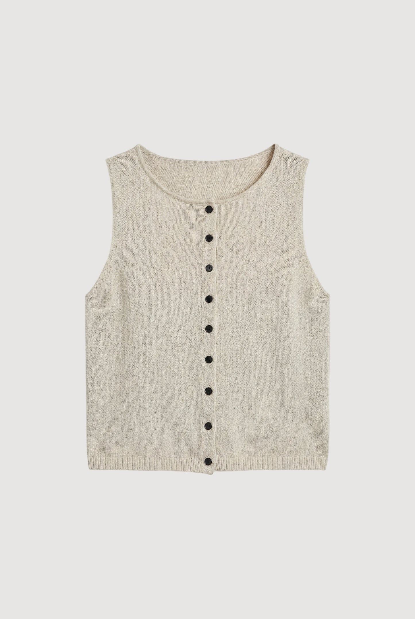 Elith Cotton-Linen Button Knit Vest