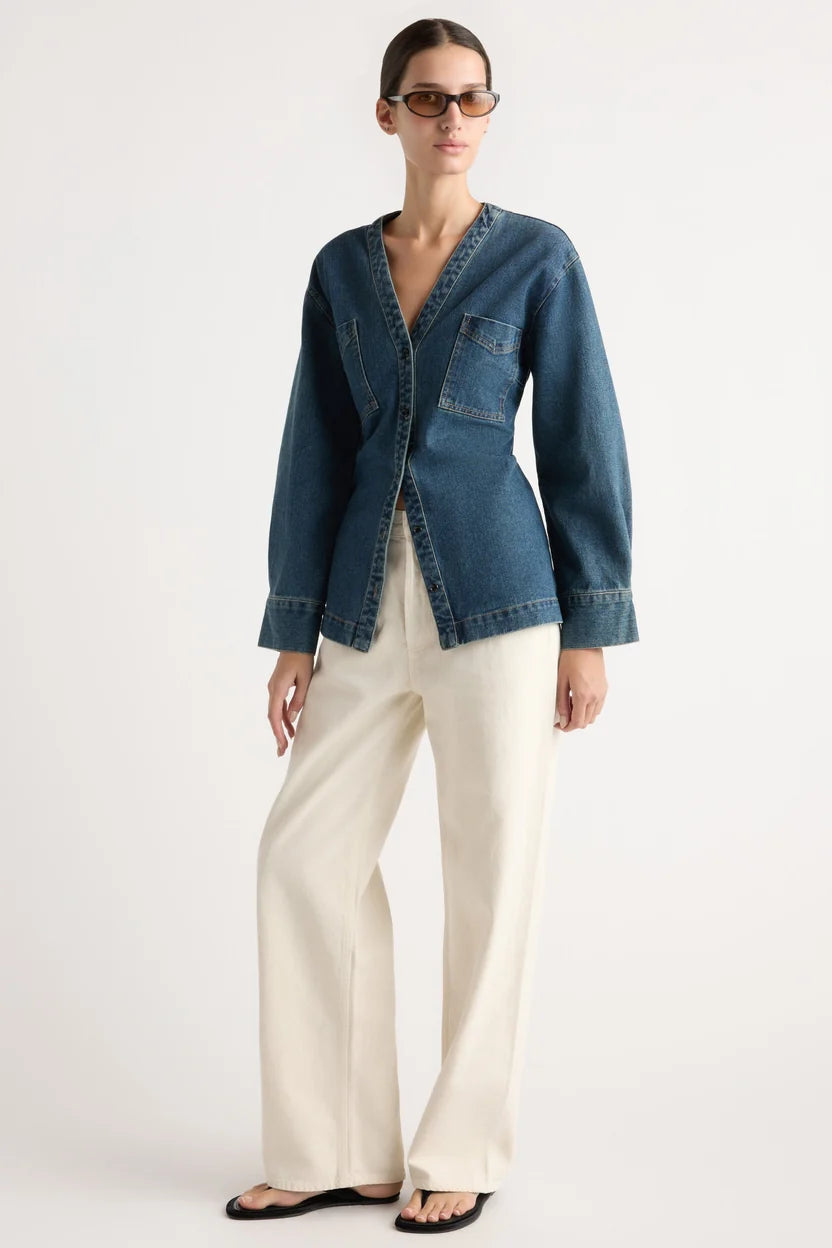 Emmett Cinch-Waist Denim Jacket