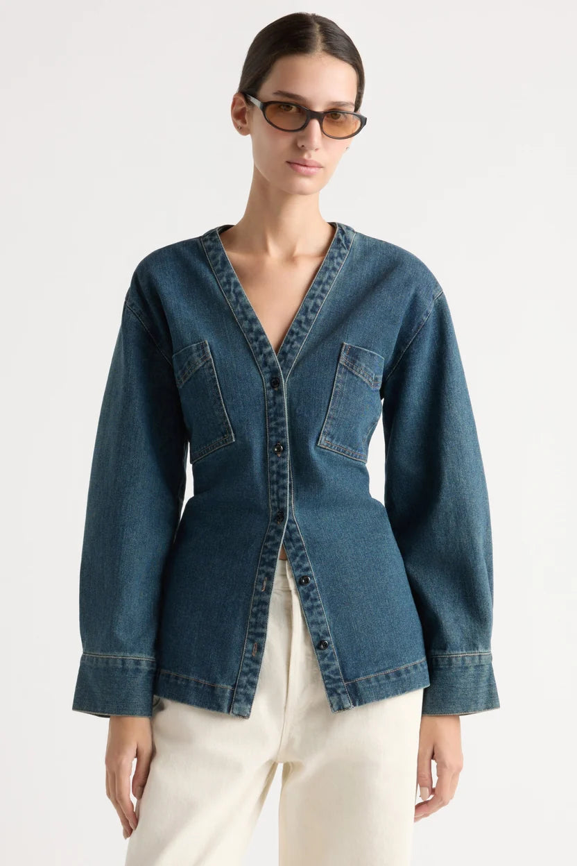 Emmett Cinch-Waist Denim Jacket
