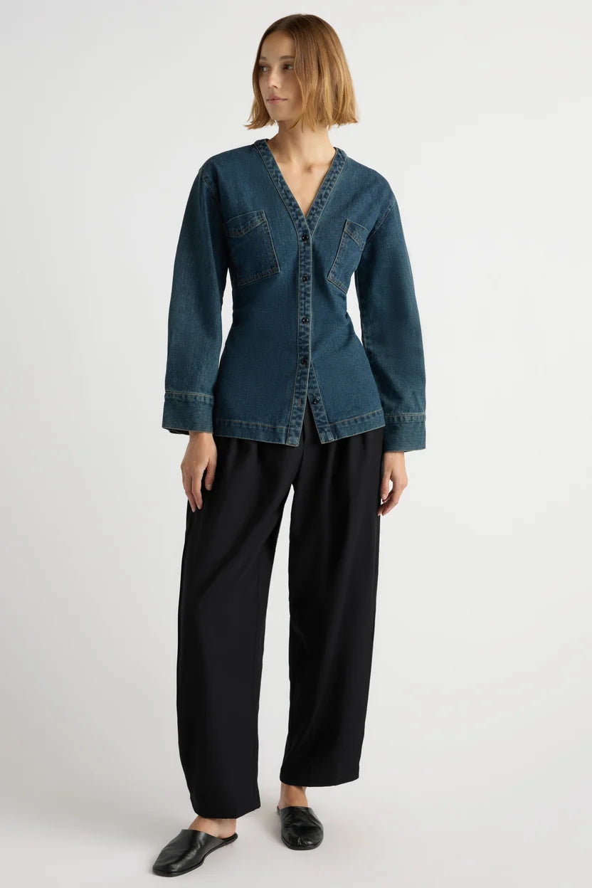 Emmett Cinch-Waist Denim Jacket