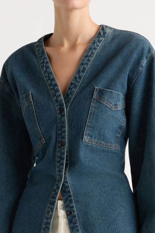 Emmett Cinch-Waist Denim Jacket