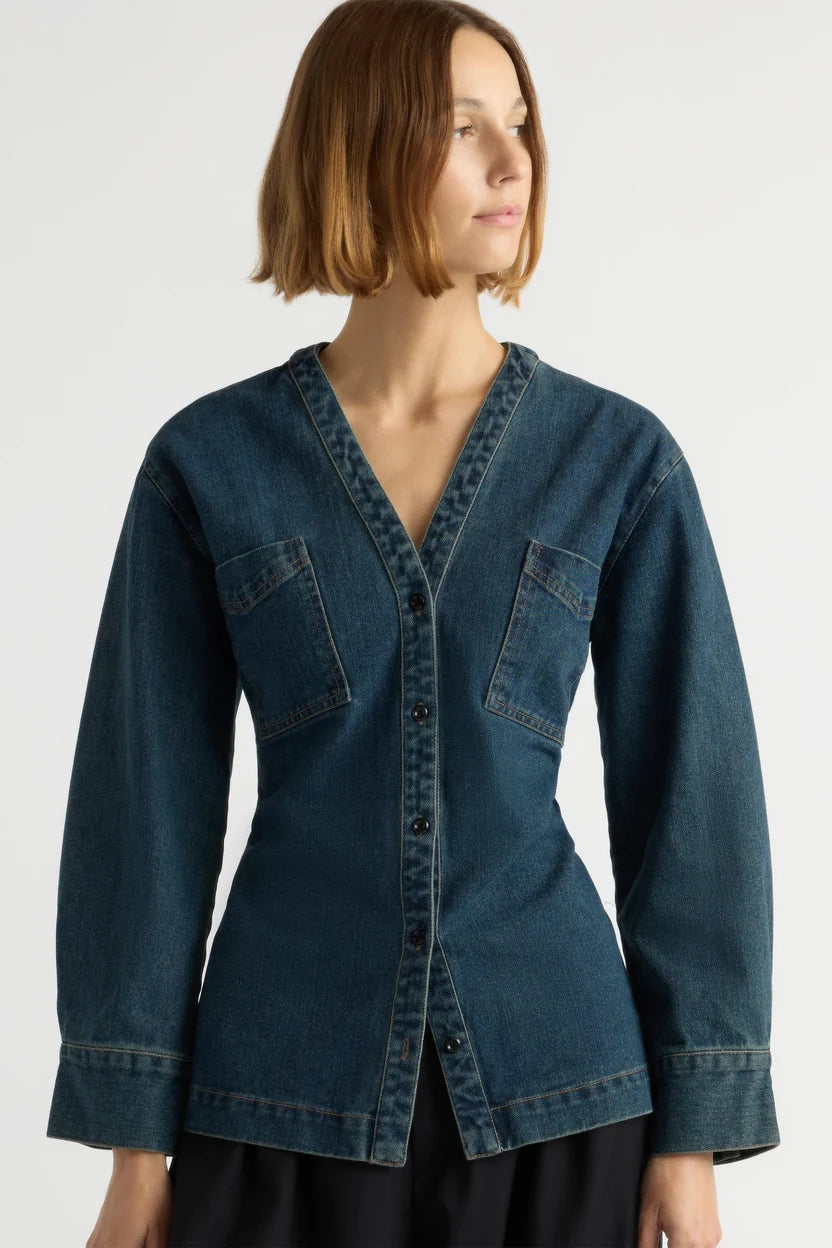 Emmett Cinch-Waist Denim Jacket