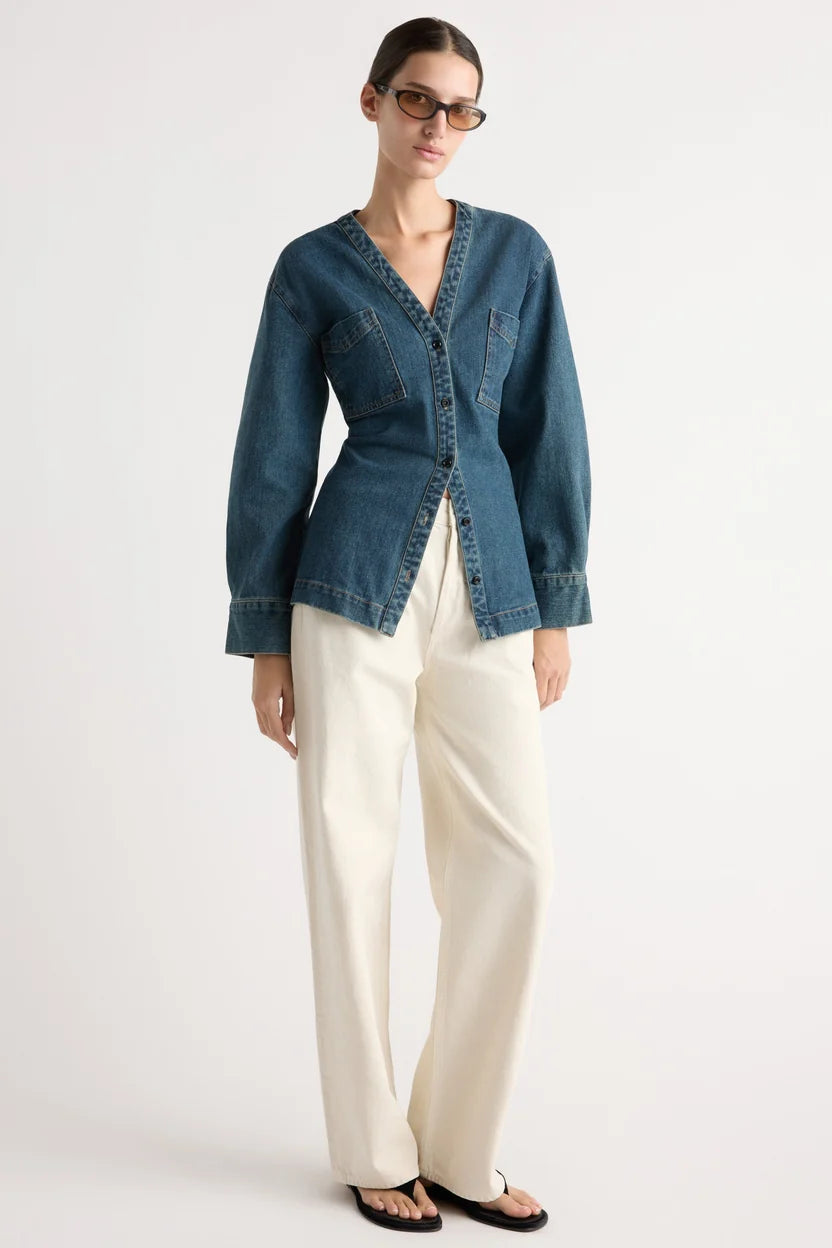 Emmett Cinch-Waist Denim Jacket