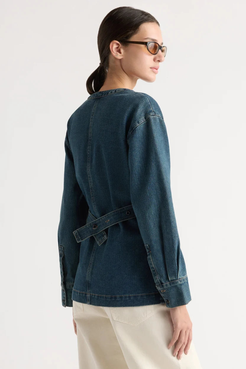Emmett Cinch-Waist Denim Jacket