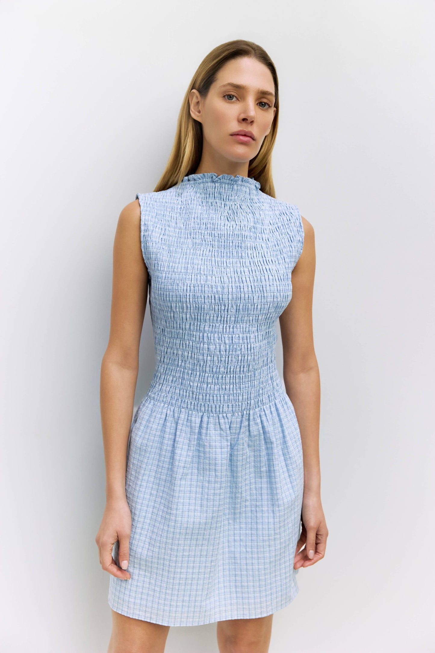 The Irisa Dress | Smocked Plaid Mini Dress: RED / MEDIUM