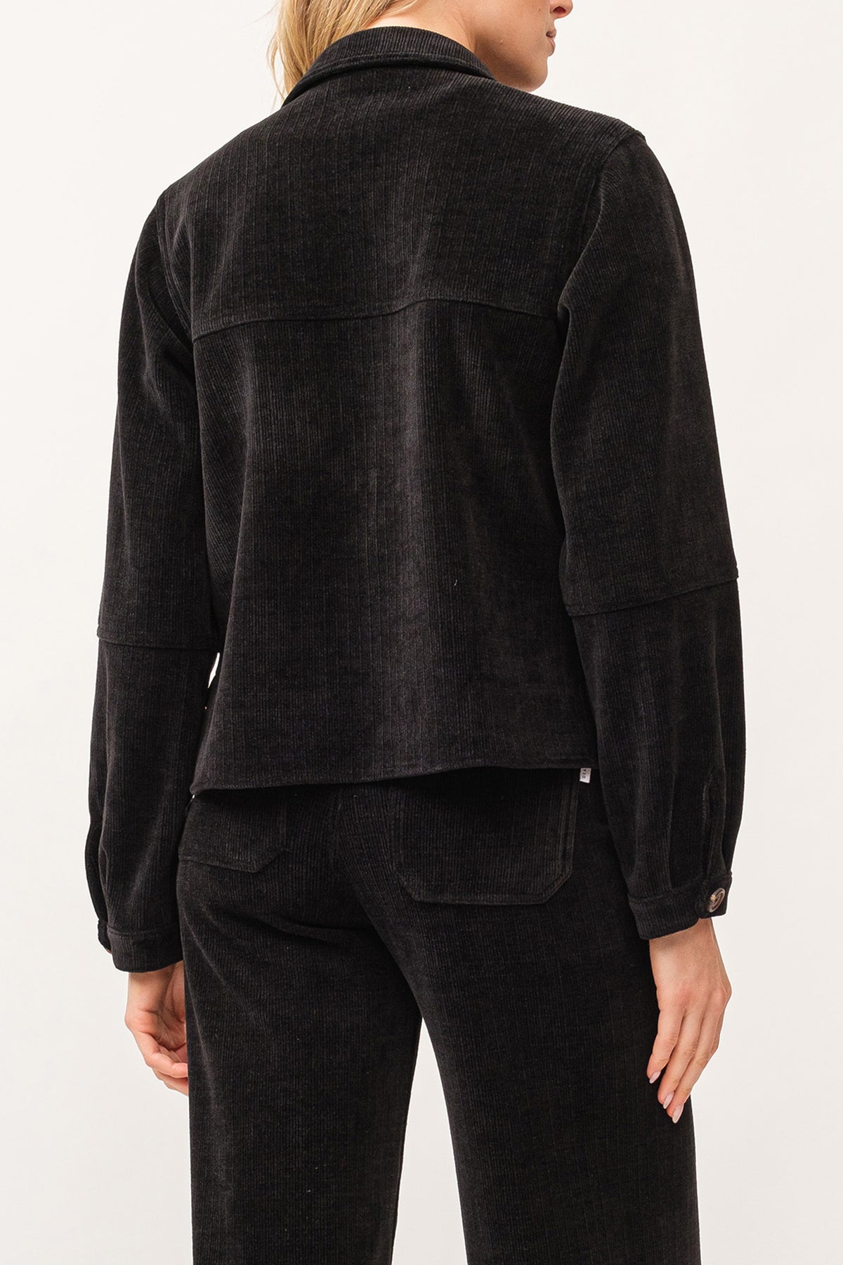Cropped Gina Chenille Jacket - Black