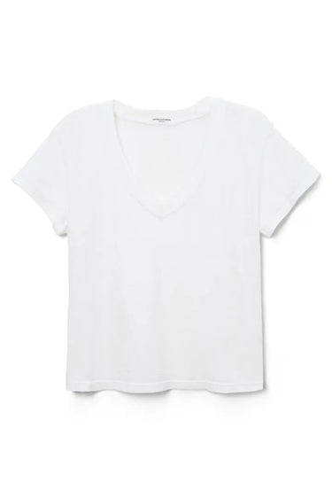 Cotton SS Boxy V Neck Tee