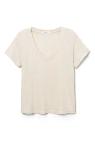 Cotton SS Boxy V Neck Tee