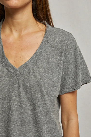 Cotton SS Boxy V Neck Tee
