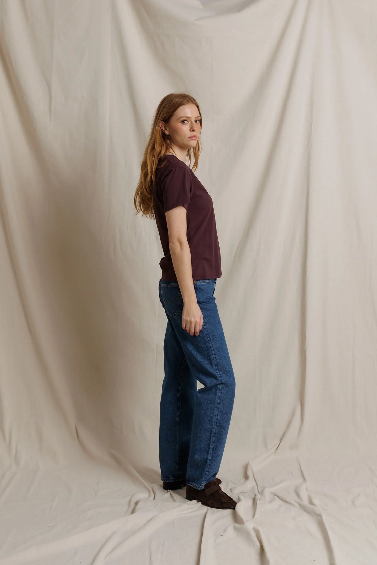 Hendrix Cotton SS Boxy V Neck Tee