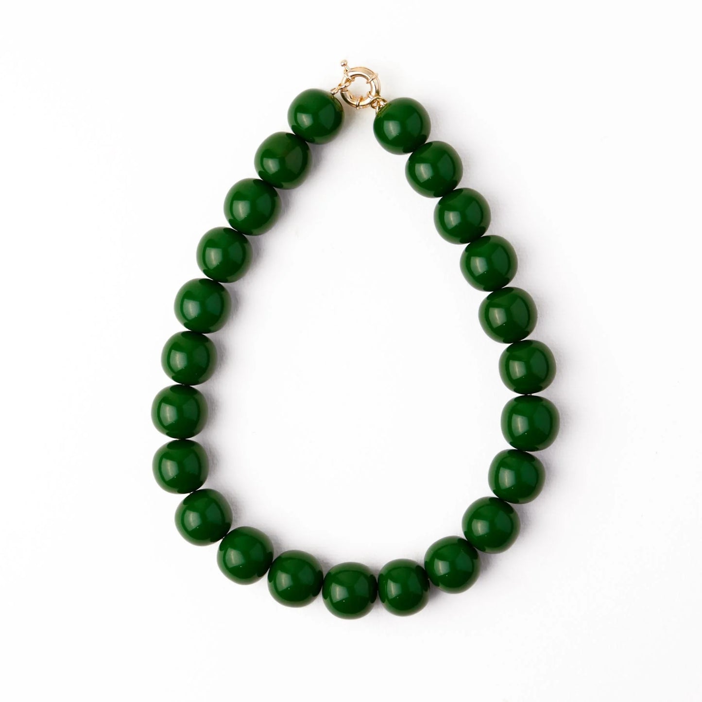 Iris Large Resin Bead Necklace Green