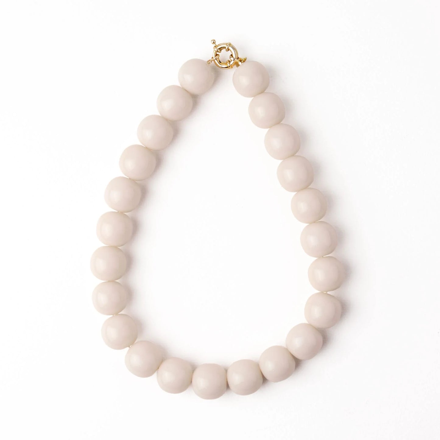 Iris large resin bead necklace milky white